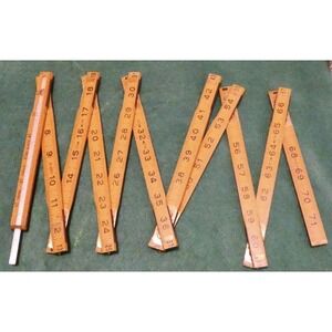 Royal Eagle Vintage Wood And Brass Folding Ruler NO. X672